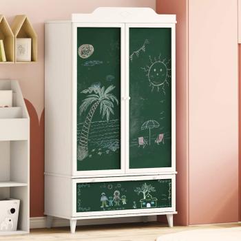 ARDEBO.de - Kinder kreative Aufbewahrung ROROS Weiß 90 x 45 x 165 cm