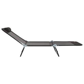 Klappbare Sonnenliege Schwarz 182 x 55 x 85,5 cm Textilene