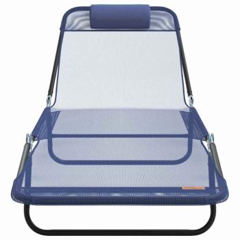 Klappbare Sonnenliege Marineblau 182 x 55 x 85,5 cm Textilene