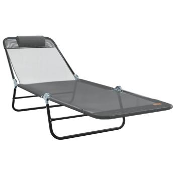 Klappbare Sonnenliege Grau 182 x 55 x 85,5 cm Textilene