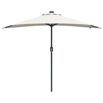 Garten-Sonnenschirm Sand 294 x 150 x 223 cm Polyester und Stahl