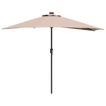 Gartensonnenschirm 294 x 150 x 224 cm Polyester und Stahl Taupe