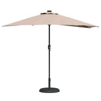 Gartensonnenschirm 294 x 150 x 224 cm Polyester und Stahl Taupe