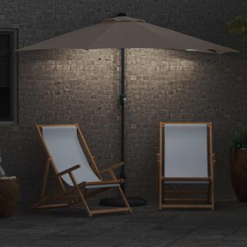 Gartensonnenschirm 294 x 150 x 224 cm Polyester und Stahl Taupe
