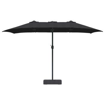 Garten-Sonnenschirm Schwarz 385 x 209 x 244 cm