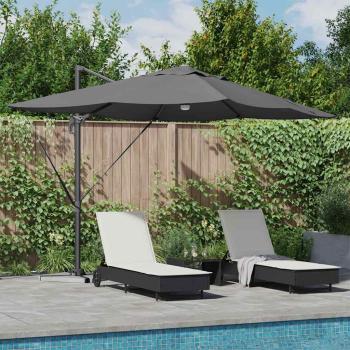 ARDEBO.de - Sonnenschirm mit LED-Lichtleisten Anthrazit 351 x 250 x 253 cm