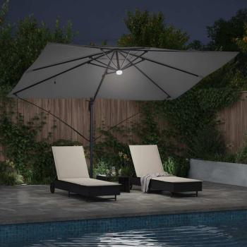 Sonnenschirm mit LED-Lichtleisten Anthrazit 351 x 250 x 253 cm