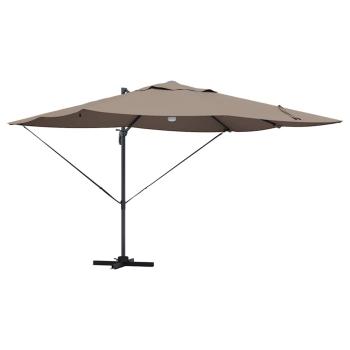 Sonnenschirm 351 x 250 x 253 cm Polyester und Aluminium Taupe