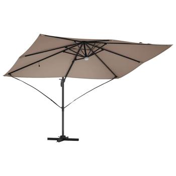 Sonnenschirm 351 x 250 x 253 cm Polyester und Aluminium Taupe
