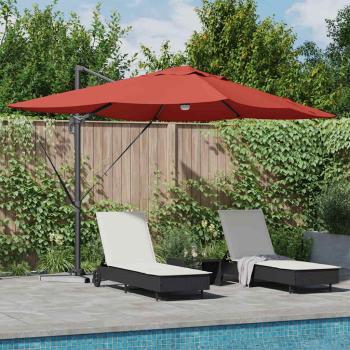 ARDEBO.de - Sonnenschirm mit LED-Lichtleisten Terrakotta 351 x 250 x 253 cm