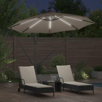 Sonnenschirm 294 x 294 x 248 cm Polyester und Aluminium Taupe