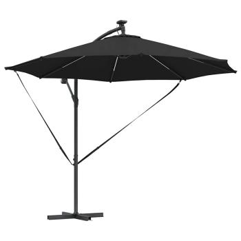 Sonnenschirm 294 x 294 x 248 cm Polyester und Aluminium Schwarz