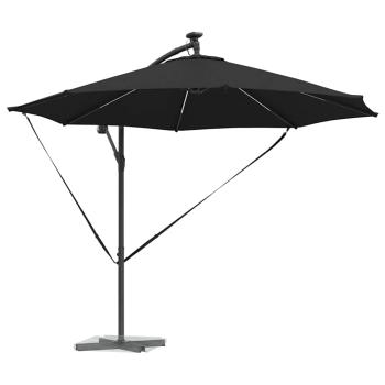 Sonnenschirm 294 x 294 x 248 cm Polyester und Aluminium Schwarz