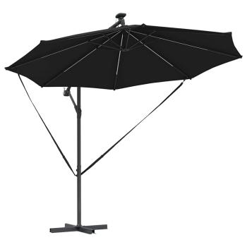 Sonnenschirm 294 x 294 x 248 cm Polyester und Aluminium Schwarz