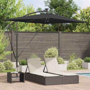 ARDEBO.de - Sonnenschirm 294 x 200 x 270 cm Polyester und Aluminium Schwarz