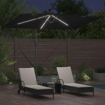Sonnenschirm 294 x 200 x 270 cm Polyester und Aluminium Schwarz