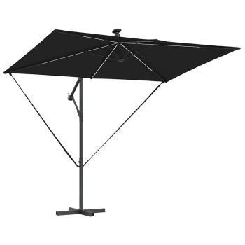 Sonnenschirm 294 x 200 x 270 cm Polyester und Aluminium Schwarz