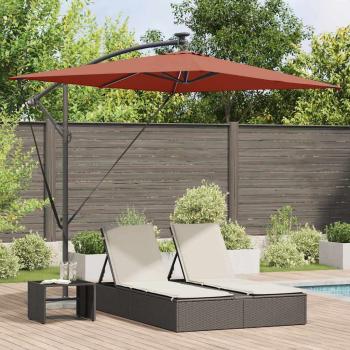 ARDEBO.de - Sonnenschirm mit LED-Lichtleisten Terrakotta 294 x 200 x 270 cm