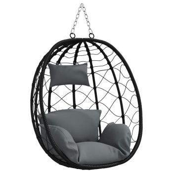 Hängendes Ei-Stuhl Poly-Rattan 91,5 x 54,5 x 107 cm Anthrazit