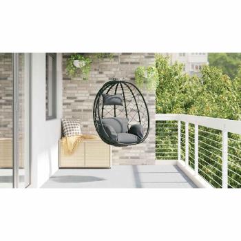 Hängendes Ei-Stuhl Poly-Rattan 91,5 x 54,5 x 107 cm Anthrazit