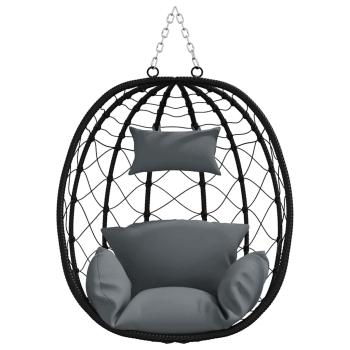 Hängendes Ei-Stuhl Poly-Rattan 91,5 x 54,5 x 107 cm Anthrazit