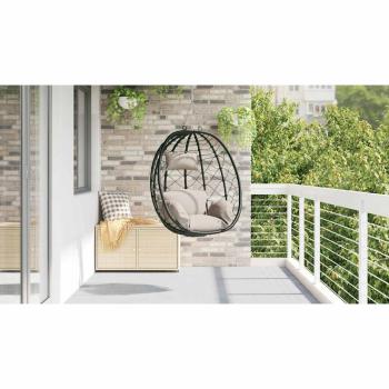 Hängendes Ei-Stuhl Poly-Rattan 91,5 x 54,5 x 107 cm Taupe