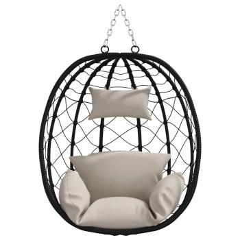 Hängendes Ei-Stuhl Poly-Rattan 91,5 x 54,5 x 107 cm Taupe