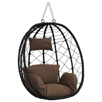 Hängendes Ei-Stuhl Poly-Rattan 91,5 x 54,5 x 107 cm Kaffeebraun