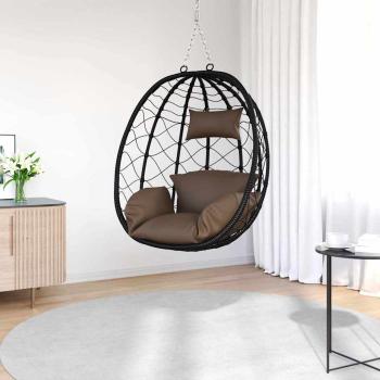 Hängendes Ei-Stuhl Poly-Rattan 91,5 x 54,5 x 107 cm Kaffeebraun