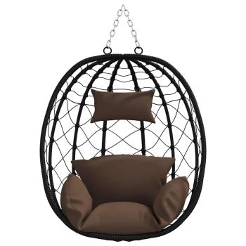 Hängendes Ei-Stuhl Poly-Rattan 91,5 x 54,5 x 107 cm Kaffeebraun