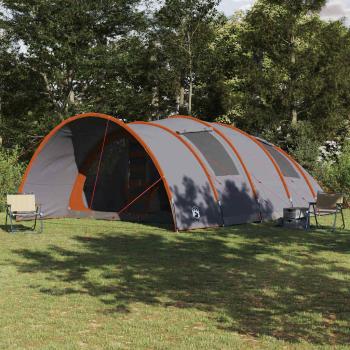 ARDEBO.de - Tunnelzelt für 8 Personen Grau und Orange 710 x 460 x 245 cm
