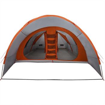 Tunnelzelt für 8 Personen Grau und Orange 710 x 460 x 245 cm