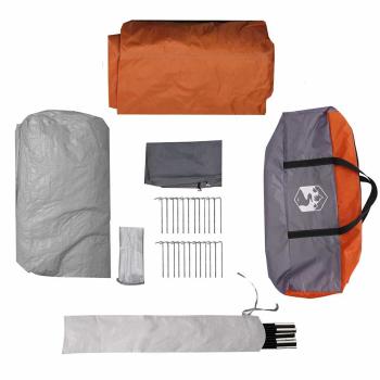 Tunnelzelt für 5 Personen Grau und Orange 805 x 405 x 211 cm