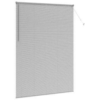 Venezianische Jalousie Silber 220 x 160 cm 25 mm Aluminium