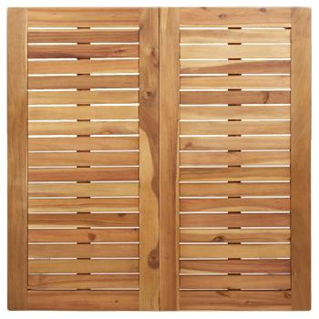 Esstisch 90x90x75 cm Massives Akazienholz und Edelstahl