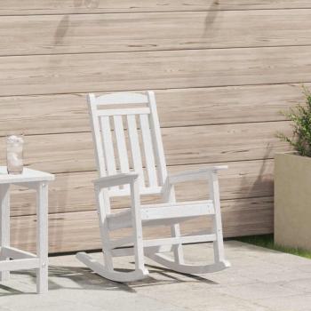 ARDEBO.de - Garten-Schaukelstuhl Weiß HDPE