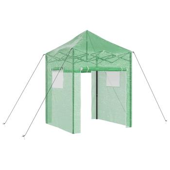 Gewächshaus mit Pop-up-Rahmen Grün 200 x 200 x 300 cm Eisen