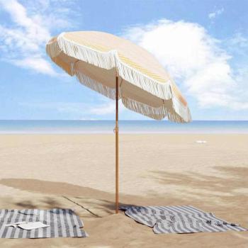 Strandparasol 160 x 160 x 196 cm Polyester und Stahl Rund