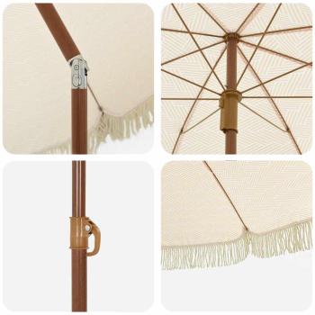 Strandparasol 160 x 160 x 196 cm Polyester und Stahl Rund