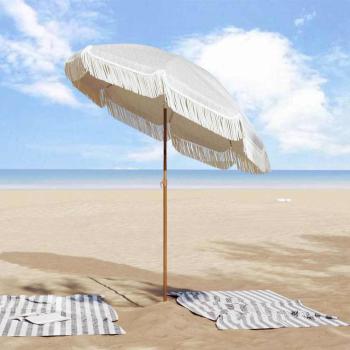 Strandparasol 160 x 160 x 196 cm Polyester und Stahl Rund