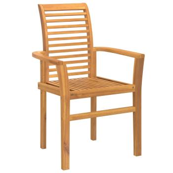 Esszimmerstuhl 2 Stk. Massivholz Teak Braun 62 x 55 x 94 cm