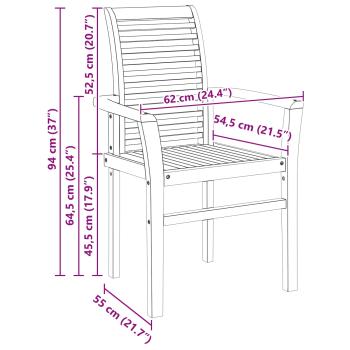 Esszimmerstuhl 4 Stk. Massivholz Teak Braun 62 x 55 x 94 cm
