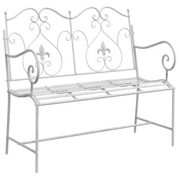 Gartenbank 2 -Seater 104 x 54 x 93 cm Stahl Antik Weiß