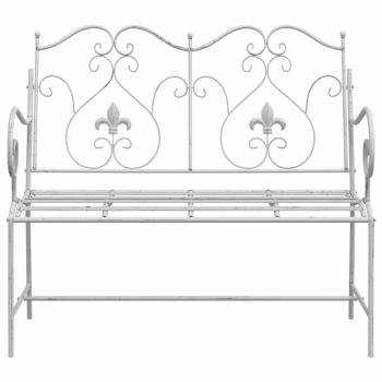 Gartenbank 2 -Seater 104 x 54 x 93 cm Stahl Antik Weiß