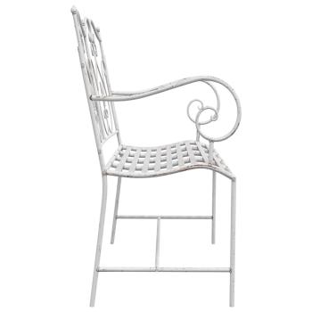 Gartenbank 2 -Seater 104 x 54 x 93 cm Stahl Antik Weiß
