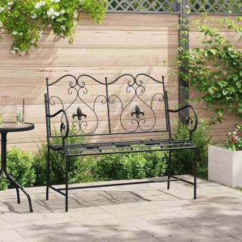 ARDEBO.de - Gartenbank 2 -Seater 104 x 54 x 93 cm Stahl Schwarz
