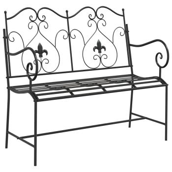 Gartenbank 2 -Seater 104 x 54 x 93 cm Stahl Schwarz
