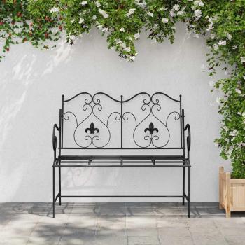 Gartenbank 2 -Seater 104 x 54 x 93 cm Stahl Schwarz