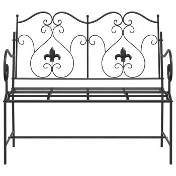 Gartenbank 2 -Seater 104 x 54 x 93 cm Stahl Schwarz