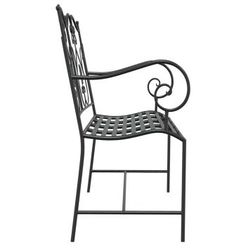 Gartenbank 2 -Seater 104 x 54 x 93 cm Stahl Schwarz